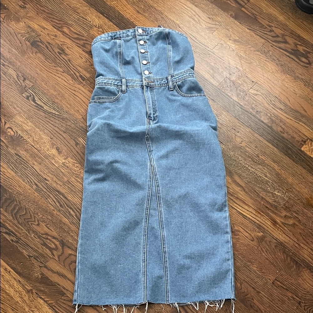 Sincerely Jules Denim Strapless Dress M